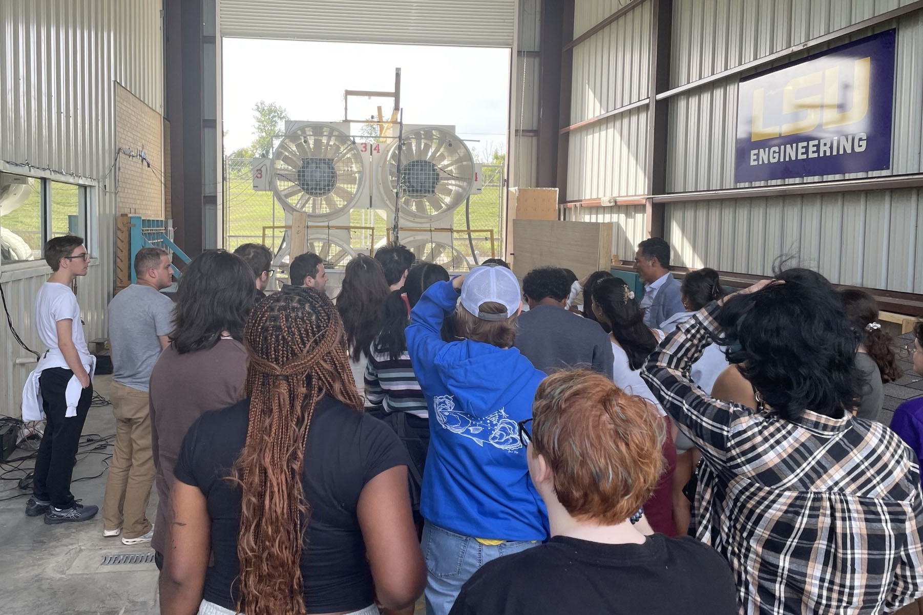 Class visits wind lab