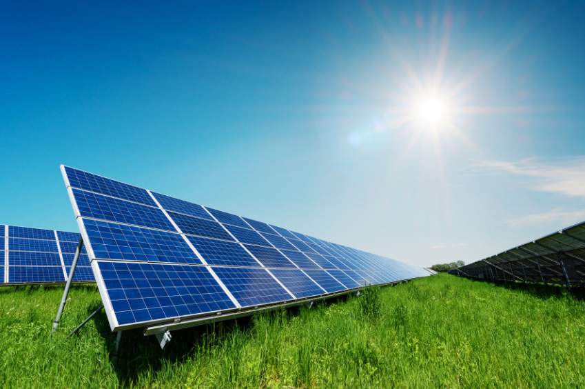 solar panels in the sun