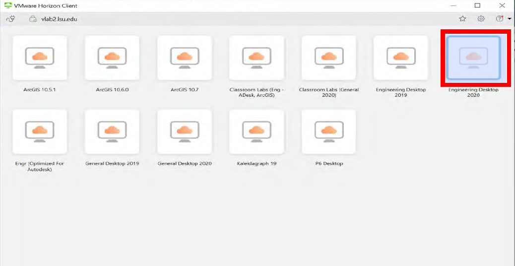 Double click on “Engineering Desktop 2020”
