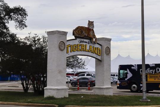 Signage of Tigerland The Tigerland sign sits on Bob Pettit Blvd. on Thursday, Oct. 24, 2019.