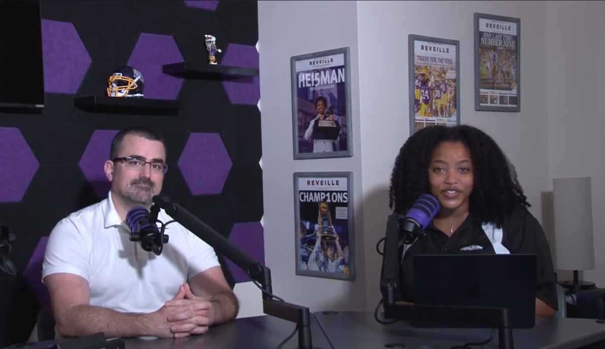Dr. Ethan Anderson with KLSU host in the studio