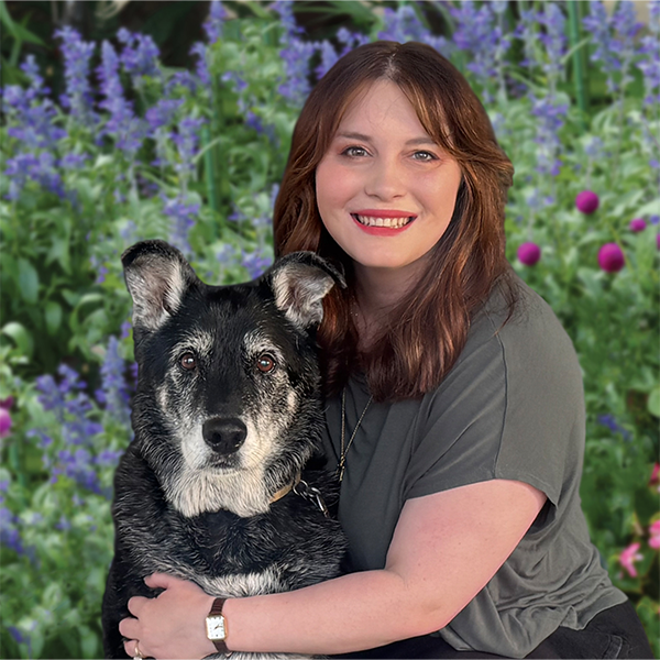 Amie Louque with her dog